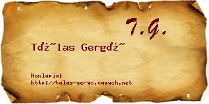 Tálas Gergő névjegykártya